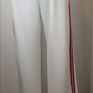 Women’s white pants with color stripes size large